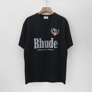 Rh LIMITED RHUDE เสื้อยืดลําลอง แขนสั้น พิมพ์ลายตัวอักษร สไตล์ฮิปฮอป