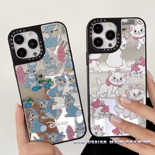 Casetify เคสโทรศัพท์มือถือ แบบกระจก ลายกระต่าย แมวมารี สําหรับ iPhone 13 12 11 Pro MAX XR IX XS MAX 7 8 Plus