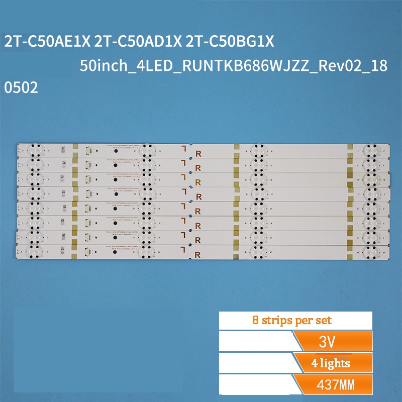 Led strip 8pcs backlight สําหรับ Sharp 2T-C50AF1P 2T-C50AE1X 2T-C50AD1X light bar 50inch_4LED_RUNTKB