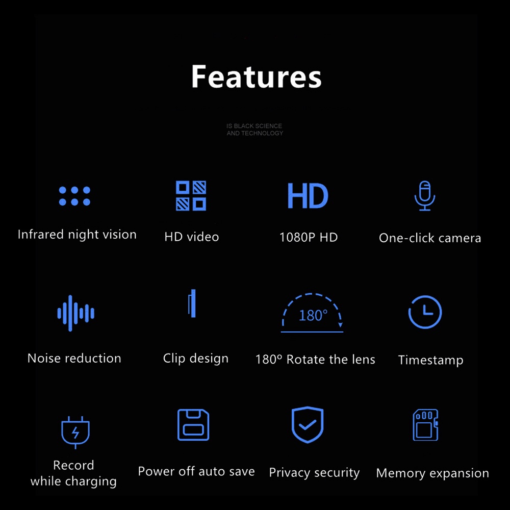 Foriot 1080P HD กล ้ องวิดีโอ DVR Night Cam Mini Police Body กล ้ อง 180° เลนหมุน