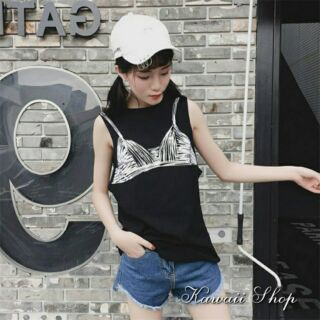 เสื้อยืดแขนกว้าง สกรีนลายบรา