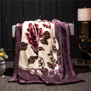 Quman Thickened Duplex Felt Cover Blanket Raschel Spring, Autumn and Winter Wool Blanket Wedding Double Duvet Double-Sid