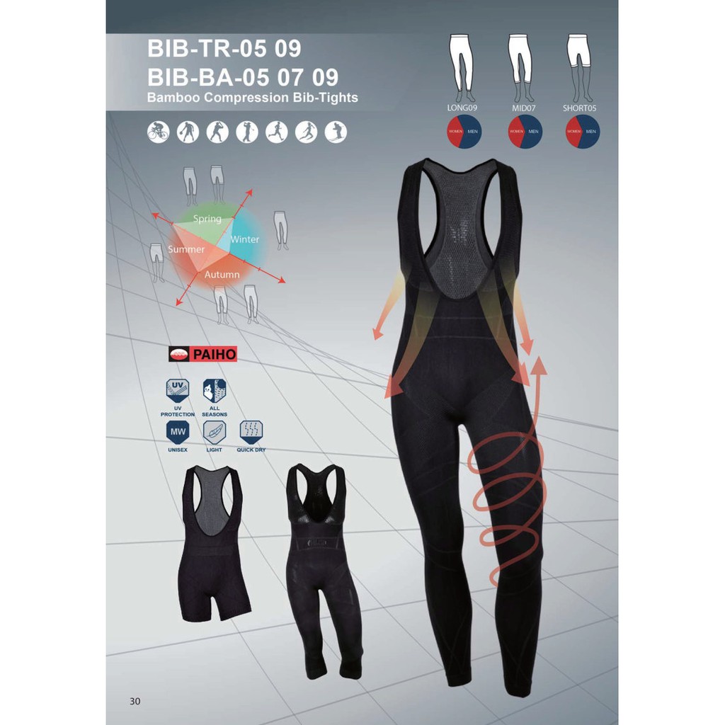 [เอี๊ยมปั่นจักรยานขายาว] UCR กางเกงเอี๊ยมขายาว - รุ่น BAMBOO (BIB 9 ส่วน)