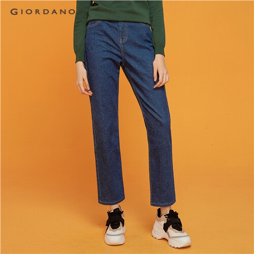 GIORDANO WOMEN Mid-rise wide leg denim jeans 05419083