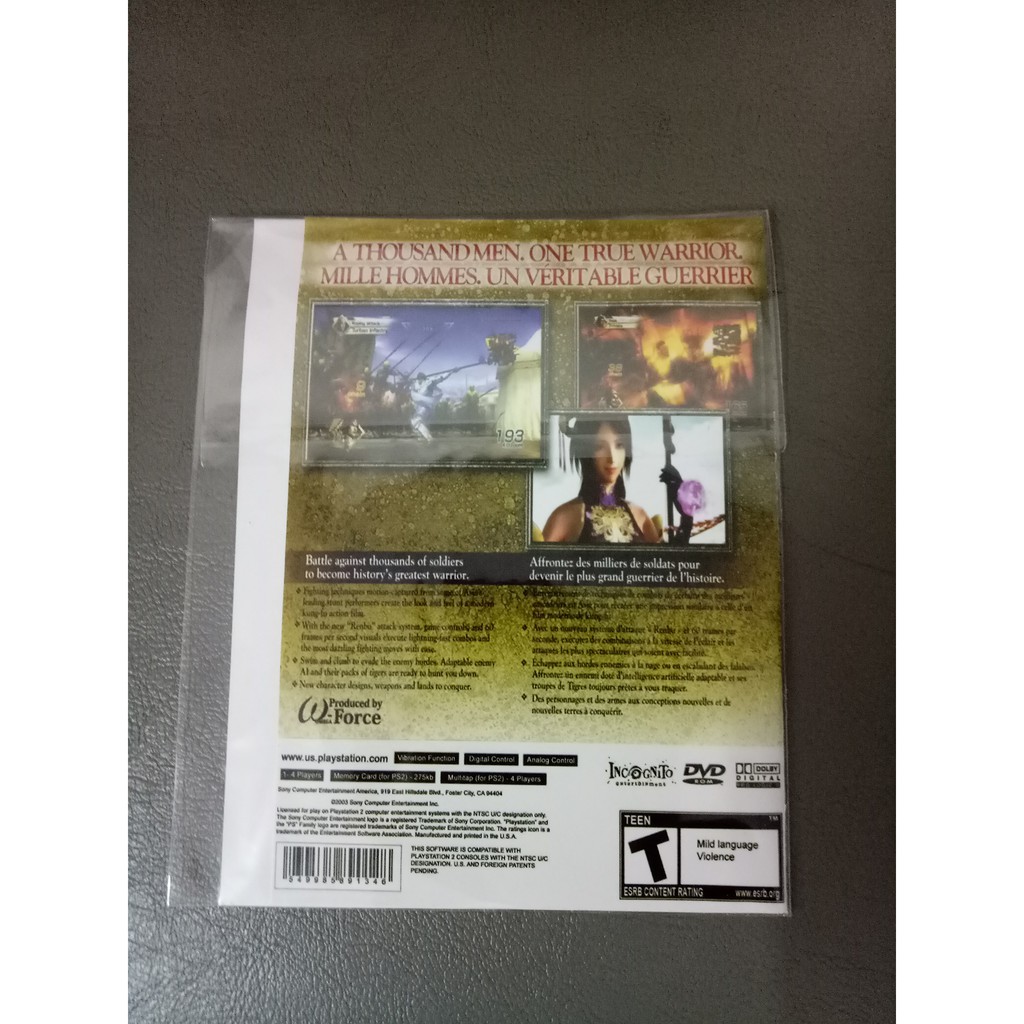 แผ่นเกมส์ PS2 Dynasty Warrior 6 สามก๊ก 6
