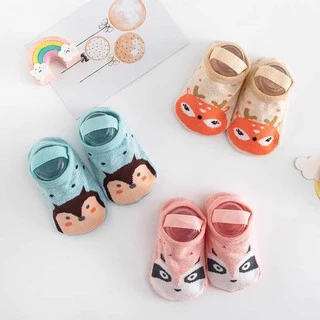 Babyonline(Y268)K1 (ส่งด่วน1วัน)ถุงเท้าเด็กหัดเดินลายการ์ตูนน่ารักๆมีสายรัด พื้นมีกันลื่น ผ้าฝ้าย นิ่ม