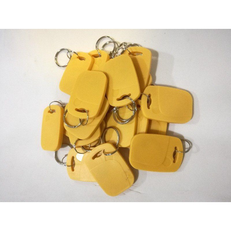 คีย์การ์ดแบบเหรียญ สี่หลี่่ยม(สีเหลือง) ID Card 125 k จำนวน 20 ขิ้น