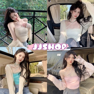 JJ Shop​💜​พร้อมส่ง  เสื้อเกาะไหมพรม ผ้าชีฟองใส่สบาย น่ารักสไลต์เกาหลีสุดๆ "32080"