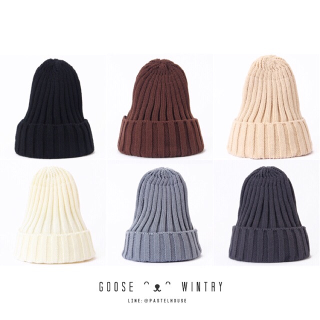 พร้อมส่ง !! หมวกไหมพรม ทรงปีโป้ 15สี (รุ่นใหม่ทรงใหญ่