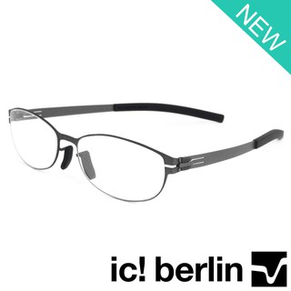 Ic Berlin แว่นตา รุ่น 028 C-2 สีเทา กรอบเต็ม ขาข้อต่อ ไม่ใช้น็อต วัสดุ สแตนเลส สตีล (สำหรับตัดเลนส์) Eyeglasses