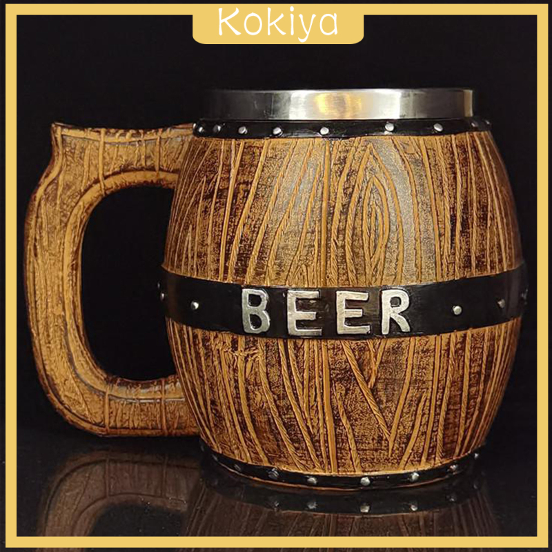 [KOKIYA] แก้วเบียร์สเตนเลส แฮนด์เมด 580 มล. สไตล์เรโทร