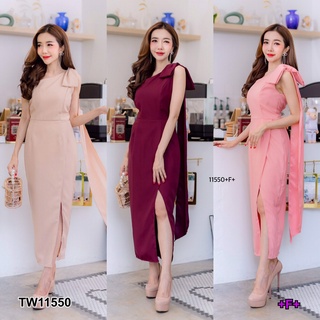 11550 Dress เดรส ไหล่เดียว แต่งสไบ one shoulder dress