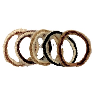 ยางผูกผม ยางรัดผม โบว์ผูกผม Hair elastic furry two tone mixed colors