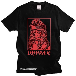 เสื้อยืดผ้าฝ้ายพิมพ์ลาย เสื้อยืด ผ้าฝ้ายแท้ พิมพ์ลายภาพยนตร์สยองขวัญ Vlad The Impaler Dracula สําหรับผู้ชาย