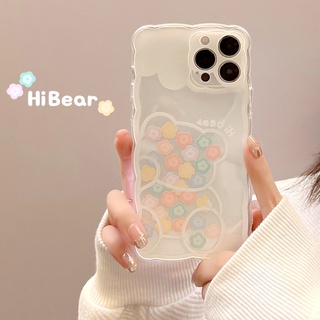 เคส for iphone 11 เคสไอโฟนเคสโทรศัพท์มือถือ ซิลิโคนนิ่ม ลายดอกไม้ หมี TUP สําหรับ for iphone 7 8 plus 11 pro max 12 mini 13 XR XS