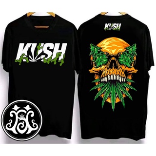 เสื้อยืดพิมพ์ลายกัญช KUSH ใหม่ 2022 ดีไซน์สีด้านหน้า 420 Smoke เสื้อยืดบุหรี่