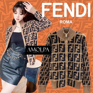 เสื้อแขนยาวซิปหน้า  FENDI  KNITT ขนมิ้งๆ ผ้าไม่หนาตึ้บบ ตัวล่าสุด 2021SS