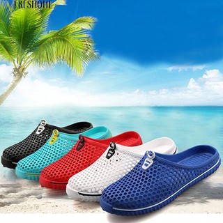 เฟรสโซสตรีบุรุษชายหาด Mesh Hollow รองเท้าแตะรองเท้าสันทนาการคู่