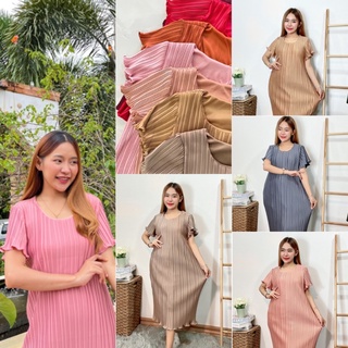 ชุดคลุมท้อง ชุดพลีท12สี  Premium  Dress ชุดพลีทออกงาน ชุดคลุมท้องผ้าอัดพลีท ชุดคลุมท้องใส่ออกงาน ชุดเดรสไฮโซ ชุดคลุมท้อง