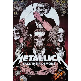 โปสเตอร์ รูปวาด กราฟฟิก วง ดนตรี เฮฟวีเมทัล เมทัลลิกา METALLICA POSTER 24”x35” นิ้ว American Heavy Metal Rock Band V5