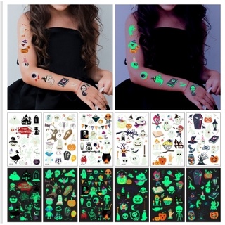 Halloween tattoo  sticker เรืองแสง ชวนน้องๆมาต้อนรับวัน  #ฮาโลวีน ด้วยสติ้กเกอร์ tattoo กันค่ะ