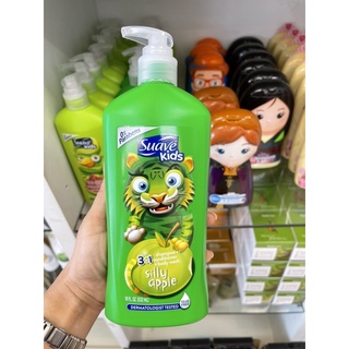 Suave Kids 3 in 1 Shampoo Conditioner Body Wash Silly Apple Tear Free 532ml.