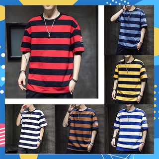 Man.shop 😎เสื้อยืด ลายขวาง ทูโทนสลับสีดีไซน์เรียบเท่ ใส่แล้ว…