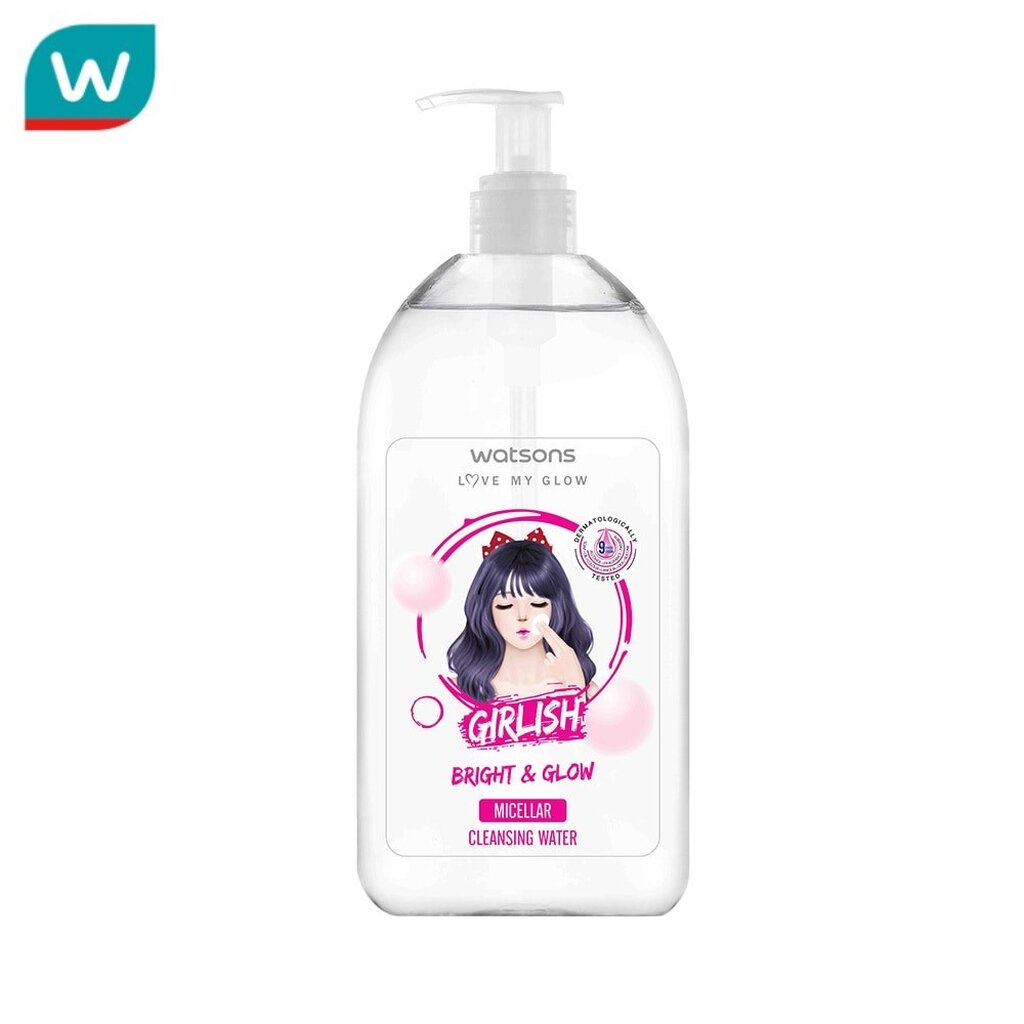 Watsons วัตสน เกิร์ลลิช ไบรท์ แอนด์ โกล์ว ไมเซล่า คลีนซิ่ง วอเตอร์ 485มล.