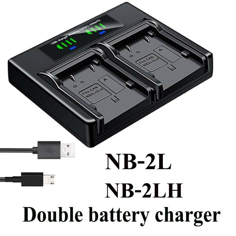 เครื่องชาร์จแบตเตอรี่คู่สําหรับ CANON ZR200 ZR300 ZR400 ZR500 ZR600 ZR700 ZR800 ZR830
