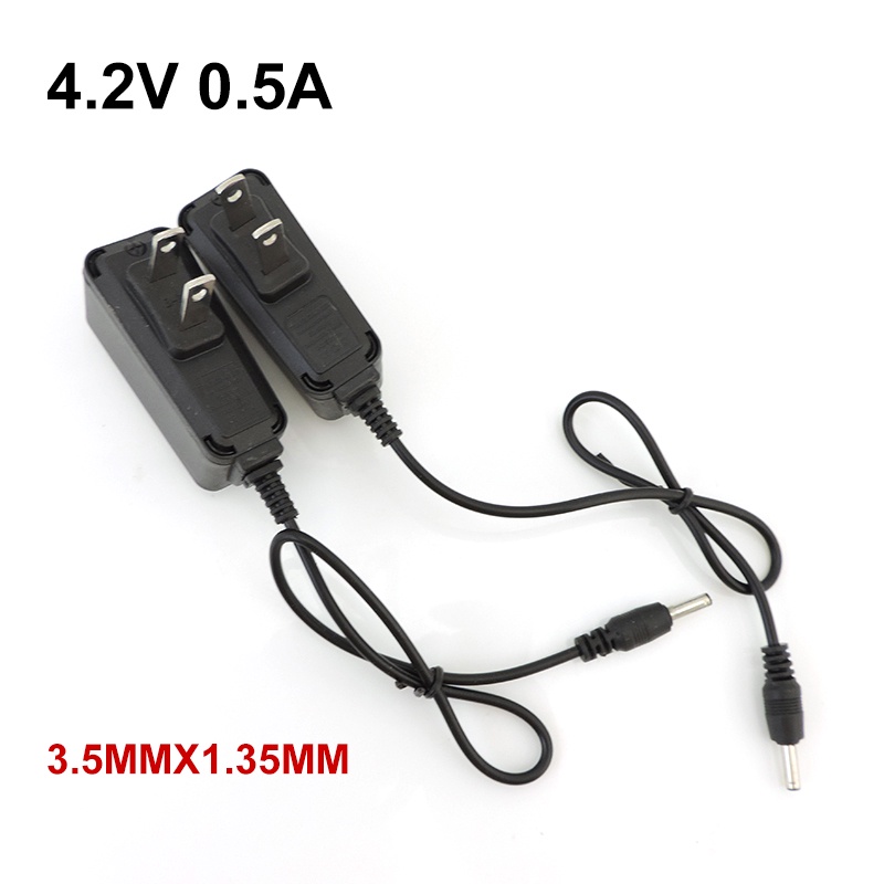 อะแดปเตอร์ชาร์จไฟ AC to DC 4.2V 0.5A 500ma ปลั๊ก US สําหรับแบตเตอรี่ 18650