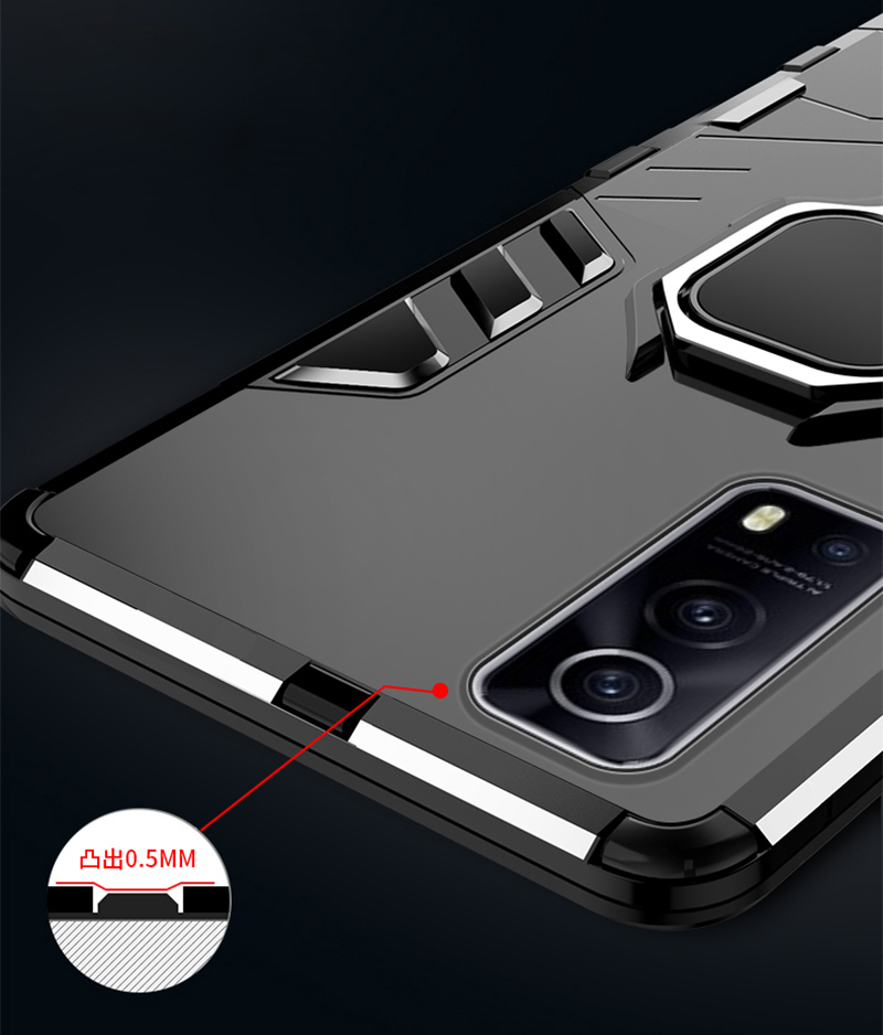 สําหรับ Vivo Y72 Y52 Y55 Y77 Y76 Y75 5G เกราะกันกระแทกกรณีแหวนขาตั้งกันชนปกหลัง - รูปที่ 6