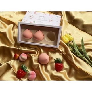 LANIEILA PEACH BEAUTY POWDER PUFF SET เซตฟองน้ำรูปผลไม้ 3 ชิ้น น่ารักฝุด ฟัฟนุ่มๆ