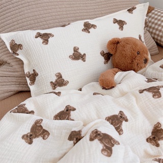 WC01/WB22 Teddy Bear Pillowcase - ปลอกหมอนผ้าฝ้ายลายหมี ขนาดมาตราฐาน