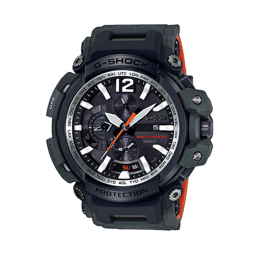 Casio G-Shock นาฬิกาข้อมือผู้ชาย สายเรซิ่นผสมคาร์บอนไฟเบอร์ รุ่น GPW-2000-3A - สีเขียว