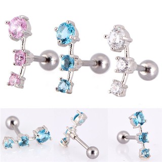 Earrings Zirconia Stud Helix Cartilage Steel Tragus Barbell