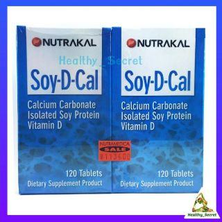 (1แถม1) Nutrakal Soy-D-Cal (120x120 เม็ด) แคลเซียมเสริมสร้างมวลกระดูก ป้องกันกระดูกพรุน