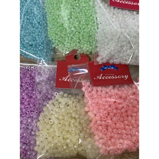 ลูกปัดเม็ดทรายสีหวานขนาด4มิลอย่างดี(60กรัม)