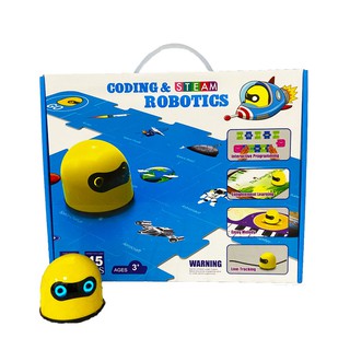 หุ่นยนต์ฝึกการเขียนโปรแกรมเบื้องต้น  STEAM  code programming toy robot with map card and music function for 4+kid