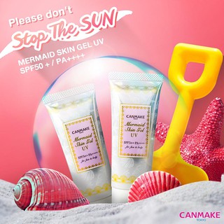 ☉กันแดดเนื้อเจลจากญี่ปุ่น Canmake Mermaid Skin Gel UV SPF50/PA++++ 40g  เมื่อทาบนผิวจะแตกตัวเป็นน้ำ #01