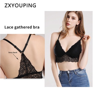 Beautiful Back Sexy Lace Women Bra Hollow Out Breathable Underwear Without Steel Ring