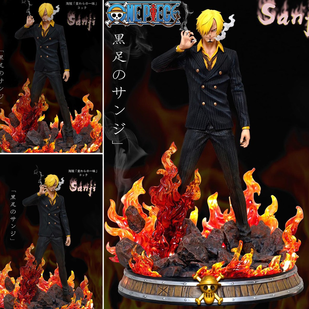 Dream Studio One Piece วันพีซ เต็มพิกัดสลัดจอมลุย วันพีช Vinsmoke Sanji ซันจิ วินสโมค Black 1/5 Resin Figure ฟิกเกอร์