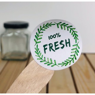 สติกเกอร์กันน้ำ Fresh เนื้อPPกันน้ำพร้อมส่ง!! เซ็ตละ 104 ดวง สติกเกอร์เบอเกอรี่ สติกเกอร์ไดคัท ฉลากสินค้า