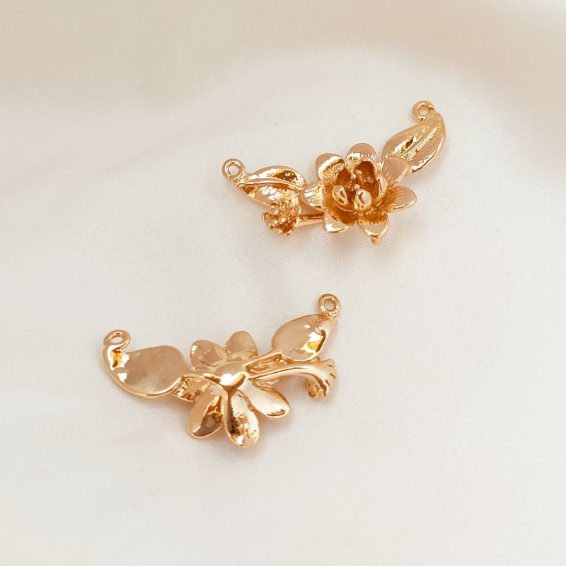 เครื่องประดับ สร้อยคอ สร้อยข้อมือ ชุบทอง 14K ลายดอกไม้ สามมิติ แฮนด์เมด DIY ราคา ถูกที่สุด ดีลบีเคเค แกลเลอรีภาพที่ 5