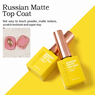 พร้อมส่ง🍭 VENDEENI ท็อปด้านขัดผงกระจก ขวดสีเหลือง ไม่ทำให้ผงขัดเลอะ Russian Matte Top Coat สีเจลทาเล็บ