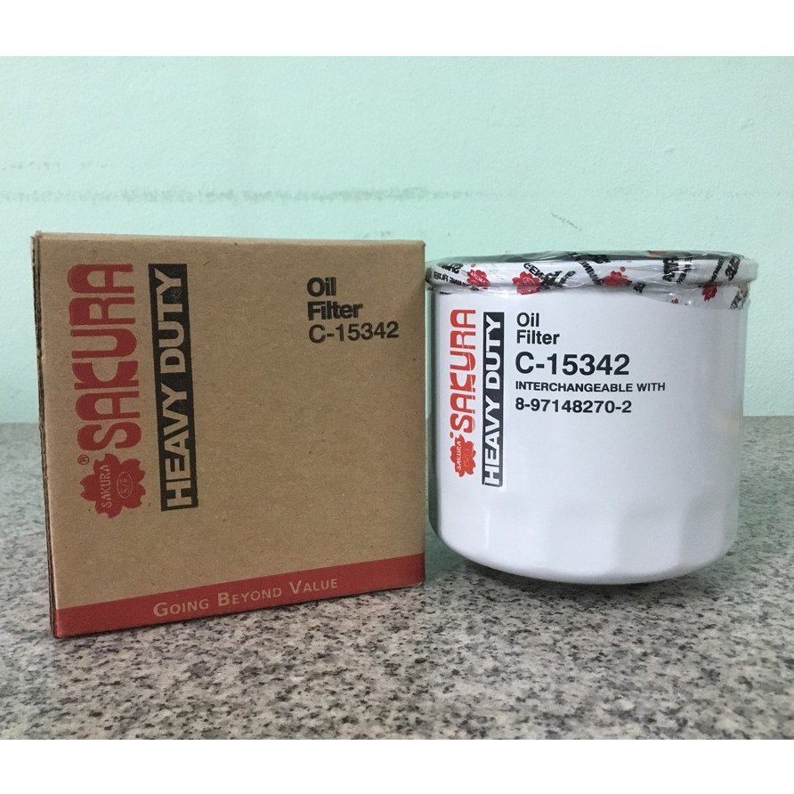 กรองน้ำมันเครื่อง Isuzu NPR 120hp, NQR 175hp, FRR 190hp, FRR 210hp ยี่ห้อ Sakura