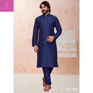 {**ส่งฟรี**} SMALL INDIA 💁‍♂️ Art Silk Traditional Wear 💁‍♂️ Kurta Pajama For Men