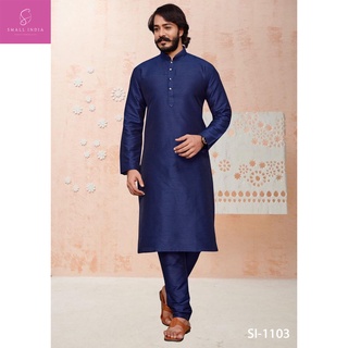 {**ส่งฟรี**} SMALL INDIA 💁‍♂️ Art Silk Traditional Wear 💁‍♂️ Kurta Pajama For Men