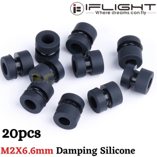 Iflight M2X6.6 มม. FC Damping ซิลิโคน Standoff (สีดํา) 20 ชิ้น / แพ็ค MX266