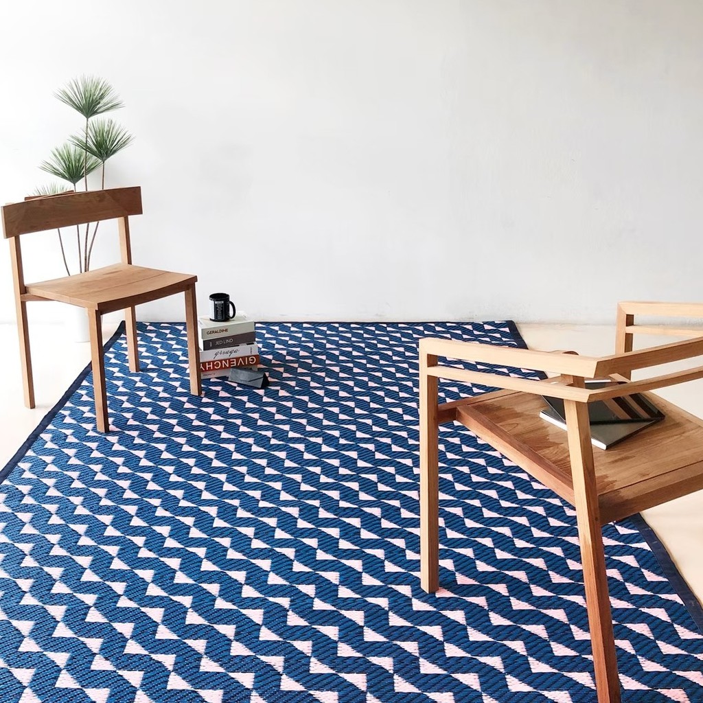 PDM เสื่ออเนกประสงค์ ลาย Stride (Indigo-White) Size S 90x200 cm.