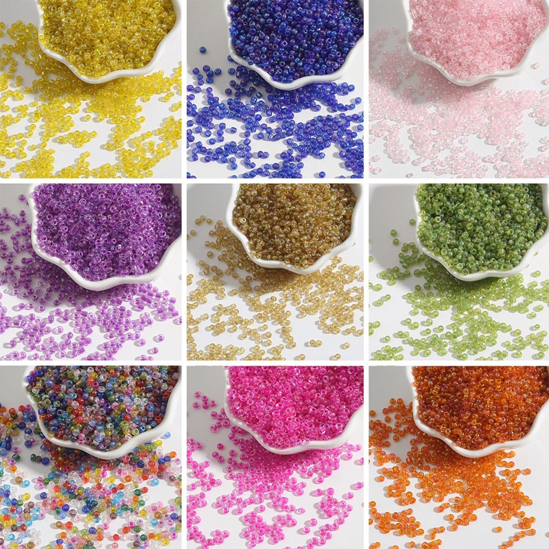 ลูกปัดแก้ว Diy สําหรับทําเครื่องประดับสร้อยคอสร้อยข้อมือ 2 3 4มม. 100-500ชิ้น